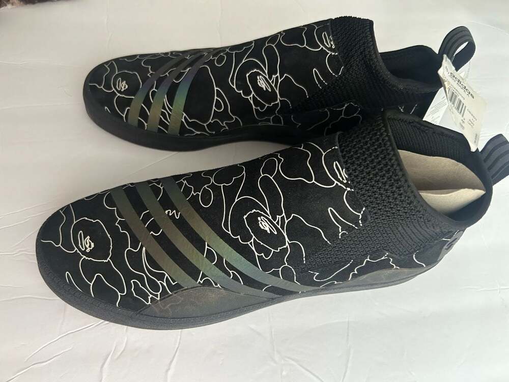 Adidas x BAPE 3ST.002 Skateboarding Shoes Black Size 11.5